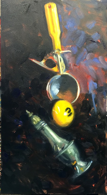 yellow scoop pool ball cellar 